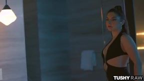 TUSHYRAW Gorgeous brunette Keira gets her tight ass gaped