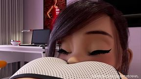 3D Lesbian Butt Panties Sniffing