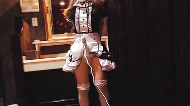 Pathetic maid squeals through tight bitch bindings while panting with a magic wand up her wet cunt