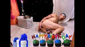 naked pathetic white slave in penis cage and handcuffed got his mousse au chocolat out dog bowl, ate it like a gay pig, CMNM