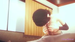 Sarada Gives Uncensored Naruto Blowjob & Pussy Creampie POV