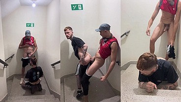 TAKING MONSTER DICK IN EMERGENCY STAIRS