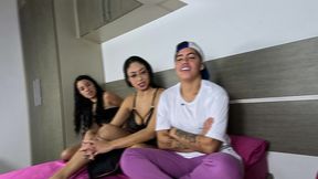 com duas novatas na cama entrou a terceira e o camera ai virou orgia - bibi mendes - cristal ortega