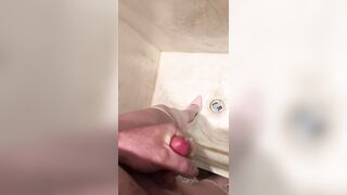 Plump sissy blows a load