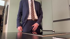 Businessman masturbating before going to office