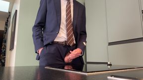 Businessman masturbating before going to office