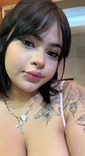 Big-titted teen teases on OnlyFans