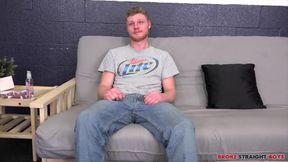 Ginger jock jerks off huge cumshot for broke boys
