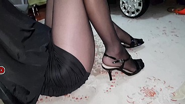 Black Pantyhose and Awesome Cum