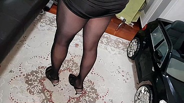 Black Pantyhose and Awesome Cum