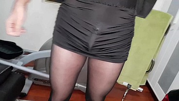 Black Pantyhose and Awesome Cum