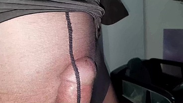 Black Pantyhose and Awesome Cum