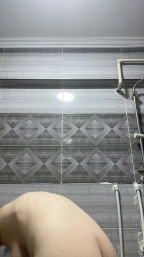 Cleaning Bathroom Naked