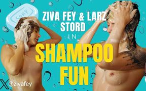 Ziva Fey and Larz shampoo fun