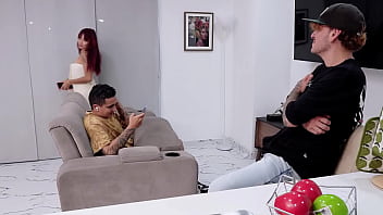 My stepbrother'_s friend has a huge cock, can he fit it all in me? - Allison Sweet