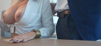 Office Fantasy: Curvy Secretary Pleases Her Boss in a Mini Skirt