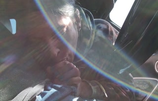 Public road head blowjob in the car