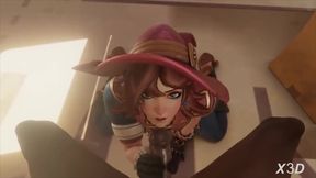 Kiriko worships massive dark penis with her mouth and hands