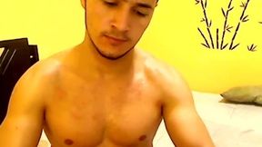 Hot Latino Fit Body Dildo, Pillow Fuck and Cum Show