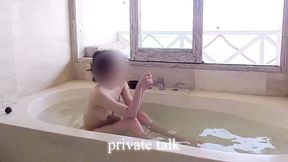 bathing scene at a resort hotel