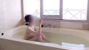 bathing scene at a resort hotel