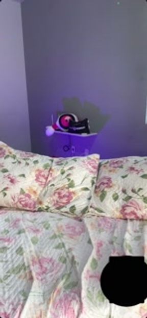 Smoking and showing off to a fan in a video call