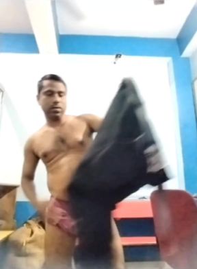 Ravi Nd Indian Boy Ravi Undressing with Big Black Cock and Own Cum Eating and Swallowing