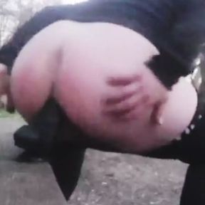 The best public anal with big fat dildo and a juich fat ass in park