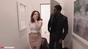 Sweet redheaded Annabel Redd shows off huge tits and juicy ass