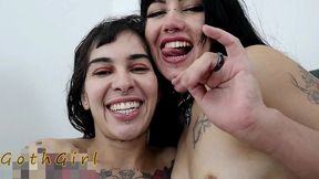 two goth sluts having a lesbian encounter after playing tarot.