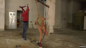 Tied up twink slapped and whipped before rough anal fucking
