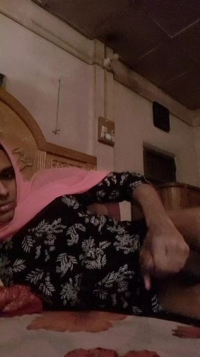 Asian hot Hijabi Shemale masterbation for her