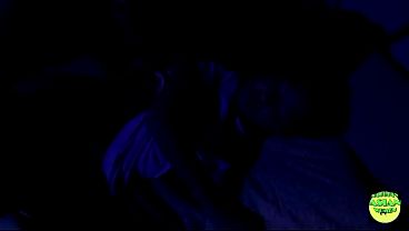 Tiny asian girl masturbating at night before getting a big cock in her ass
