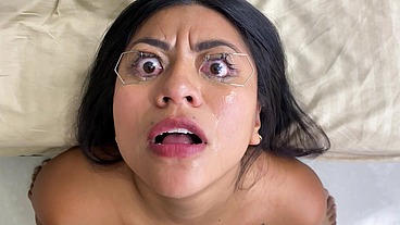 Cum in eyes with eye speculum