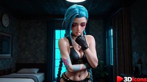 jinx gets off when she gets fucked by a giant black cock [ai]