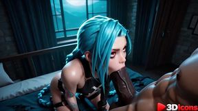jinx gets off when she gets fucked by a giant black cock [ai]