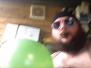 biker balloon poppin