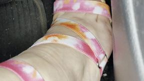 Hard Revving in Strappy High Heels