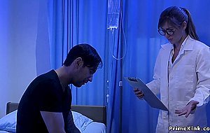 Mad patient anal fucks tied doctor