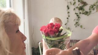 Eold Lovers and Blondy Girl threesome Sex Party