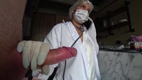 Braces-wearing nurse in the hardcore grip of a super horny patient!