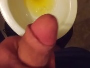 Stroking My Thick Chickdick Over My Pee Yellow Filled Toilet