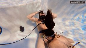 Busty Eva gets naked and gangbanged underwater with multiple sailors