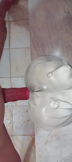 Horny Anal Masturbation Alone in the Bathroom - Real Toy Play