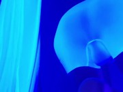 Showing feet in blacklight