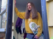 Sk8r boi warms up on a cold day with the homie