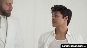 BoyMissionary.com - Handsome Mormon elder spreads his pupil's hairy,