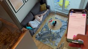 Prankster gets this girl horny by jamming a vibrator inside