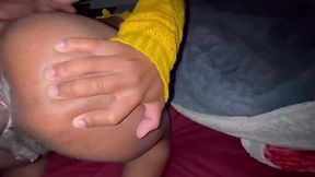 Ebony teen with huge gaped anal gets hot fuck from big black cock stepdad in doggystyle