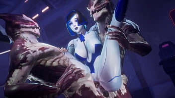 Busty whore takes big cock in standing anal and pussy fuck